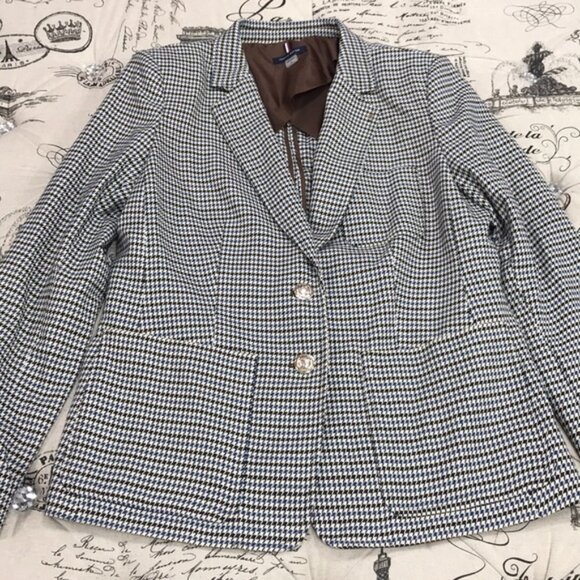 Tommy Hilfiger Two-Button Houndstooth Blazer PLUS - Picture 4 of 10